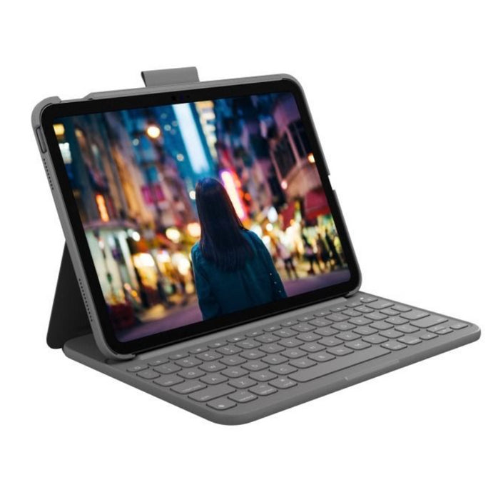 Logitech Slim Folio Bluetooth Keyboard Case iPad 10.9 10th Gen / A16 11th Gen Oxford Grey