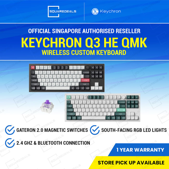 Keychron Q3 HE TKL 80% QMK Wireless Keyboard