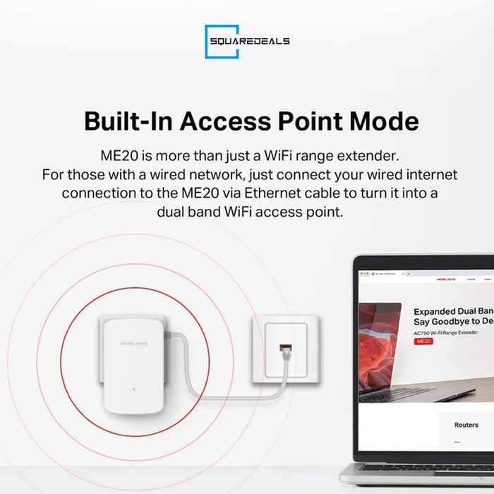 Mercusys ME20 AC750 Wi-Fi Range Extender