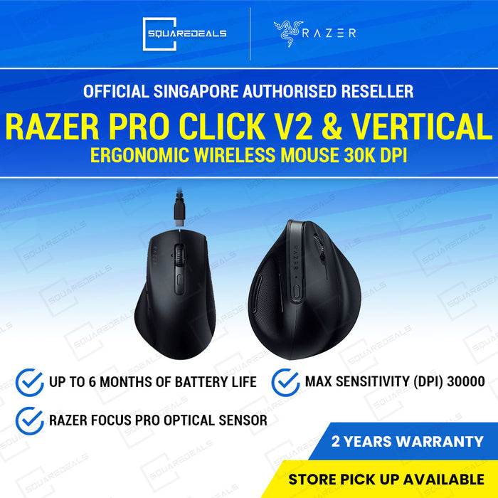 Razer Pro Click V2 and Vertical Wireless Mouse