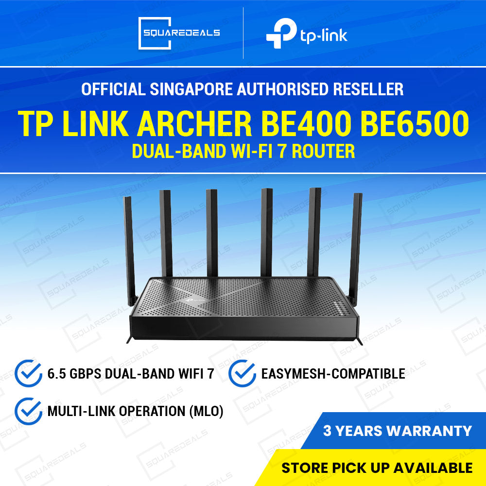 TP Link Archer BE400 BE6500 Dual-Band Wi-Fi 7 Router — SquareDeals