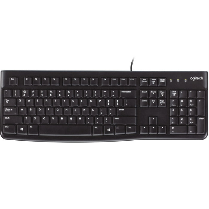 Logitech K120 Wired Keyboard Comfortable Quiet typing Durable Keys Black