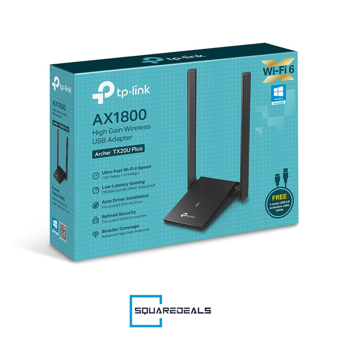 TP Link Archer TX20U Plus AX1800 Dual Antennas Wireless USB Adapter TPLink