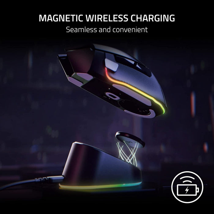 Razer Mouse Dock Pro with Wireless Charging Puck Bundle Chroma RGB Lighting