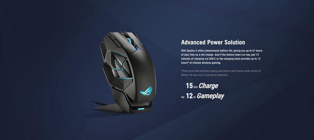 Asus ROG Spatha X Wireless Wired Gaming Mouse with Charging Stand 19K DPI