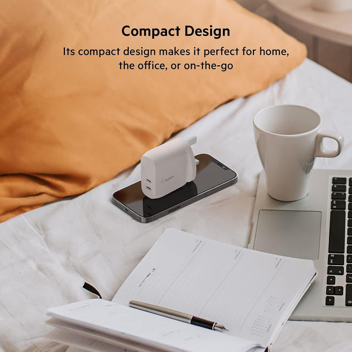 Belkin BoostCharge 40W Dual USB-C PD Wall Charger