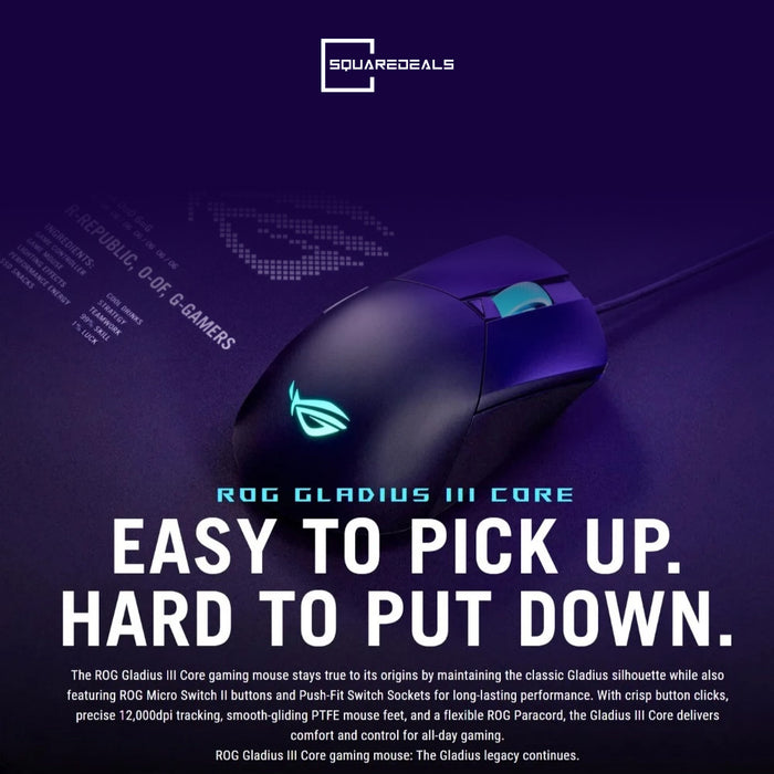 Asus ROG Gladius III Core Wired Gaming Mouse