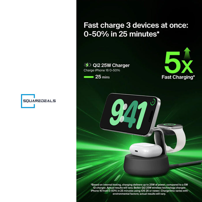 Belkin  UltraCharge Pro 3 in 1 Qi2 25W Charging Dock