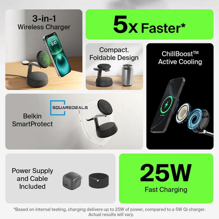 Belkin  UltraCharge Pro 3 in 1 Qi2 25W Charging Dock