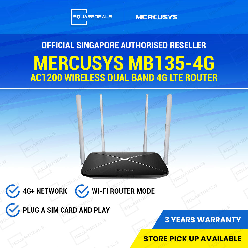 Mercusys MB135-4G AC1200 Wireless Dual Band 4G LTE Router — SquareDeals