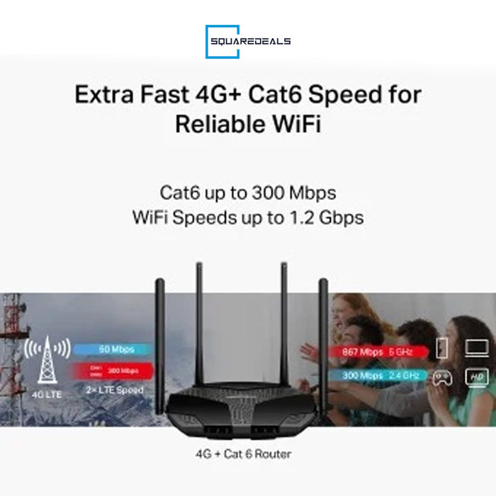 Mercusys MB235-4G 4G+ Cat6 AC1200 Wireless Dual Band Gigabit Router