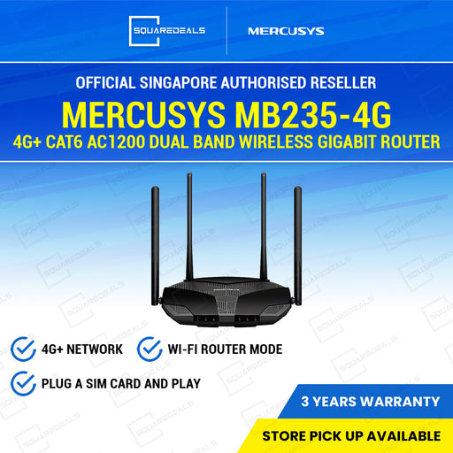 Mercusys MB235-4G 4G+ Cat6 AC1200 Wireless Dual Band Gigabit Router