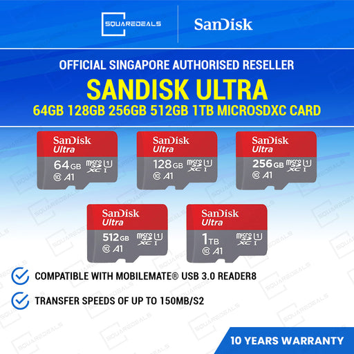 SanDisk Ultra 64GB 128GB 256GB 512GB MicroSDXC UHS-I A1 Memory Card