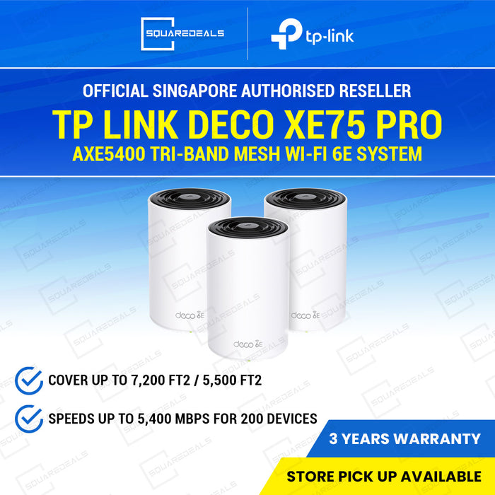 TP Link Deco XE75 Pro AXE5400 Tri-Band Mesh Wi-Fi 6E System