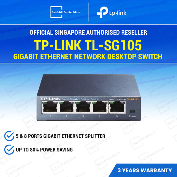 TP Link TL-SG105 5 Port Gigabit Ethernet Network Desktop Switch TPLink