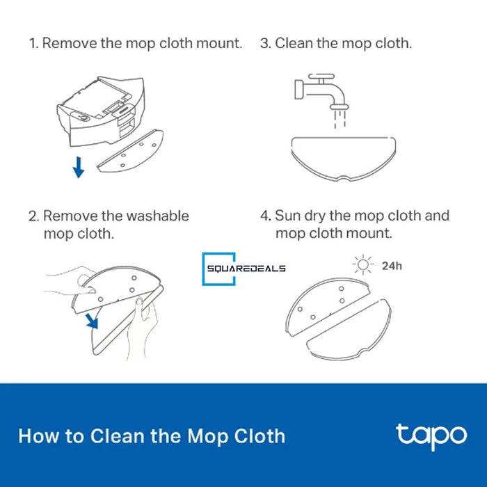 TP Link Tapo RVA301 Robot Vacuum Washable Mop Cloth (5 Pcs)