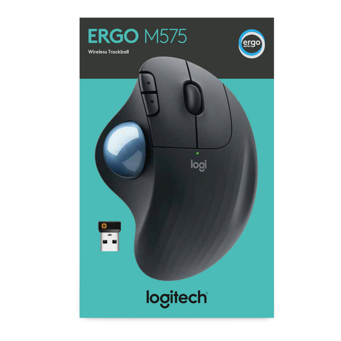 Logitech Ergo M575 Wireless Trackball Mouse Ergonomic Shape 2000DPI Graphite