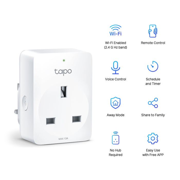 TP Link Tapo P100 Mini Smart Plug WiFi Socket Voice Control All Pack