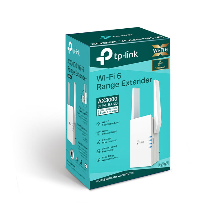 TP Link RE705X AX3000 Mesh Wifi 6 Dual Band Range Extender TPLink