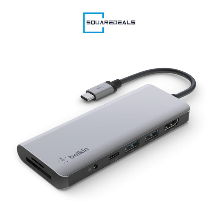 Belkin CONNECT USB C 7 in 1 Multiport Hub Adapter 4K HDMI 1.4 Resolution