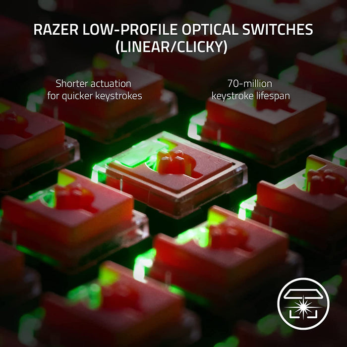 Razer DeathStalker V2 RGB Gaming Keyboard Linear Red Optical Switch